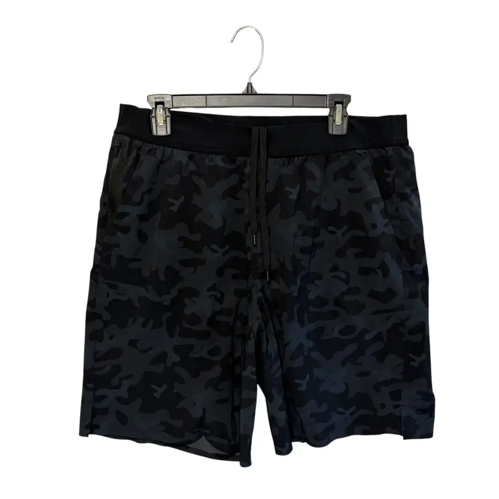 Ten Thousand Interval Shorts Men's Sz XL Black Camo Lined Drawstring Activewear